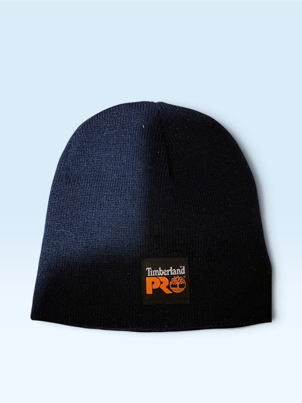 Timberland PRO Black Knit Beanie with Orange Logo Patch